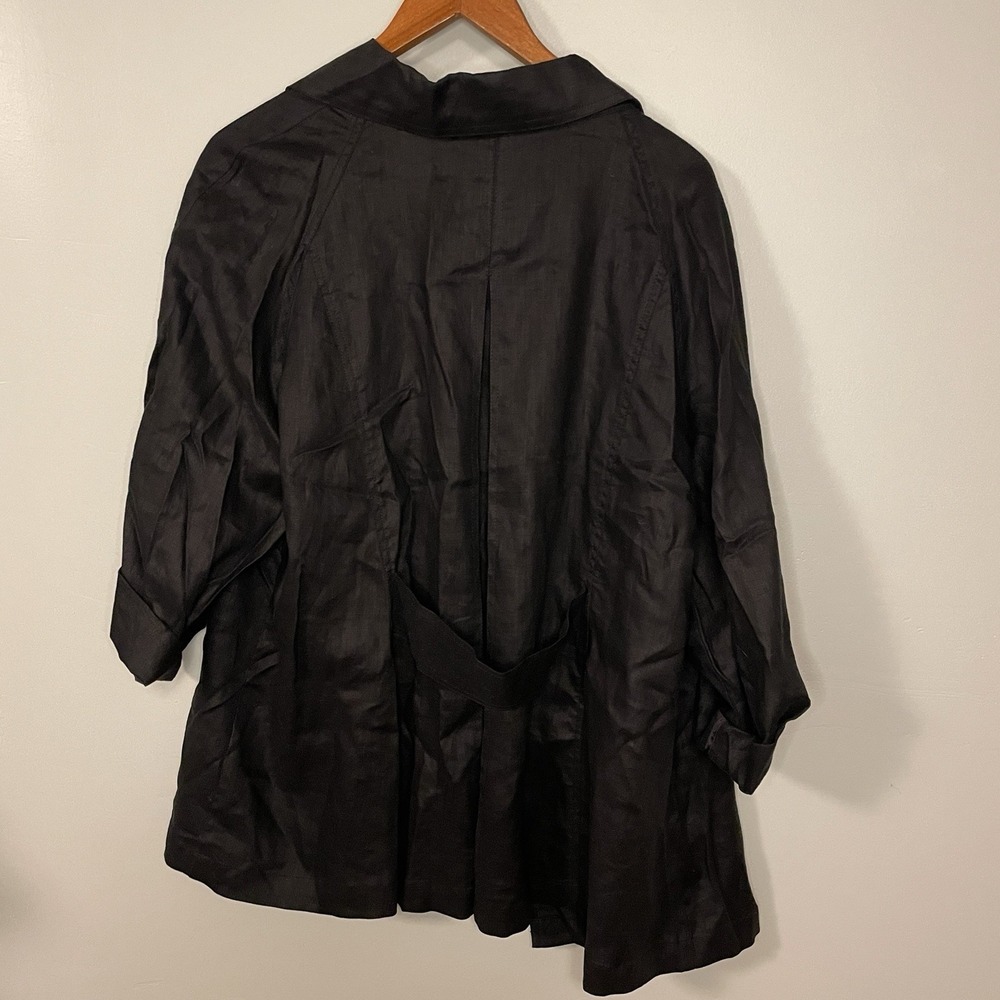 Carole Little Womens Black Linen Jacket Sleeve Vintage‎ Boho Size 1x - Picture 5 of 8